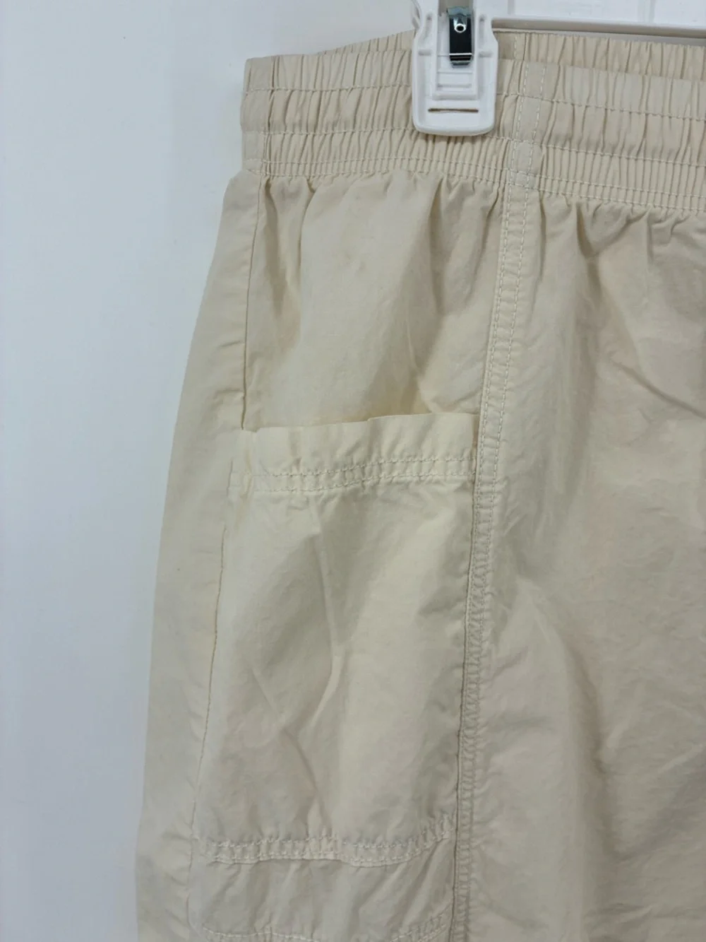 aerie Cream Wide-Leg Cargo Pants with Drawstring Waist - Picture 8 of 16